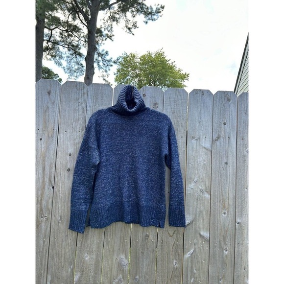 Turtleneck Sweater by Banana Republic Repreve Women Petite Small Blue Winter Nwt - Picture 2 of 11